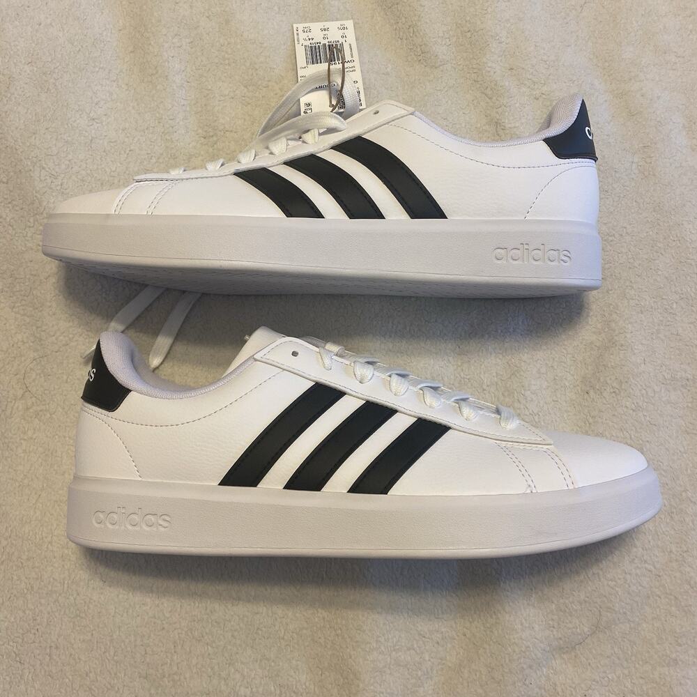 New!! Men’s Adidas GRAND COURT 2.0 Sneaker-Size 10.5 Men-White/Black - Picture 4 of 9